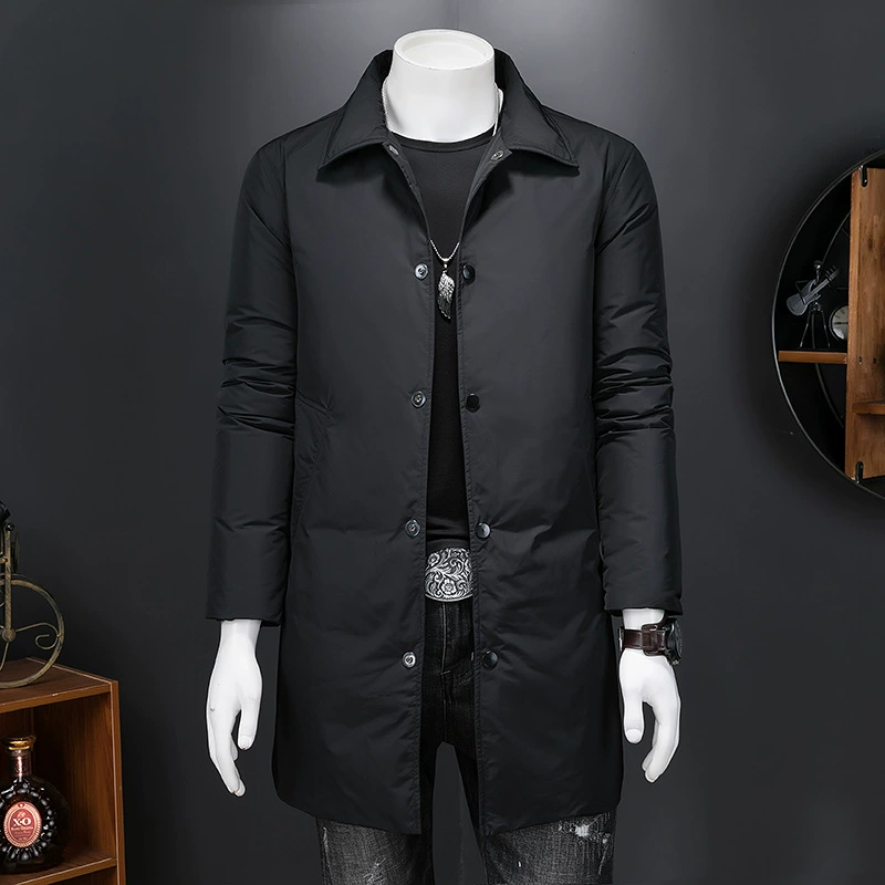 Long down jacket, trench coat, European style