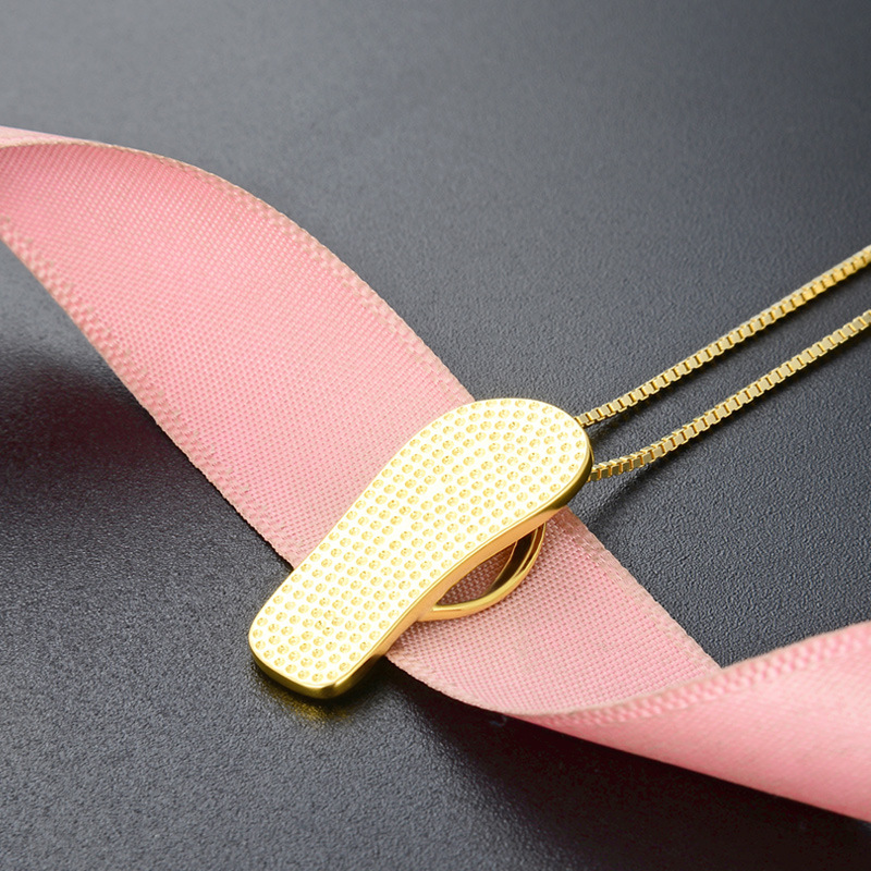 Diseño creativo estampado de leopardo zapatillas colgante europeo y americano exagerado s925 plata goteo clavícula cadena collar moda para las mujeres