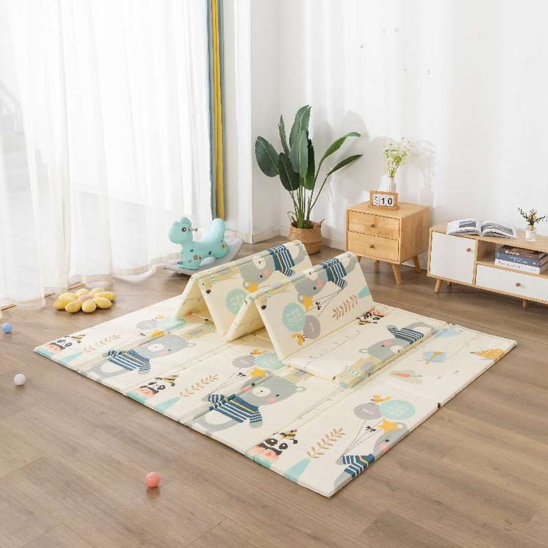Alfombra de gateo XPE para bebés y niños pequeños, alfombra de gateo de grado materno-infantil, para uso doméstico, engrosada 2 cm, impermeable de doble cara, plegable para jugar.