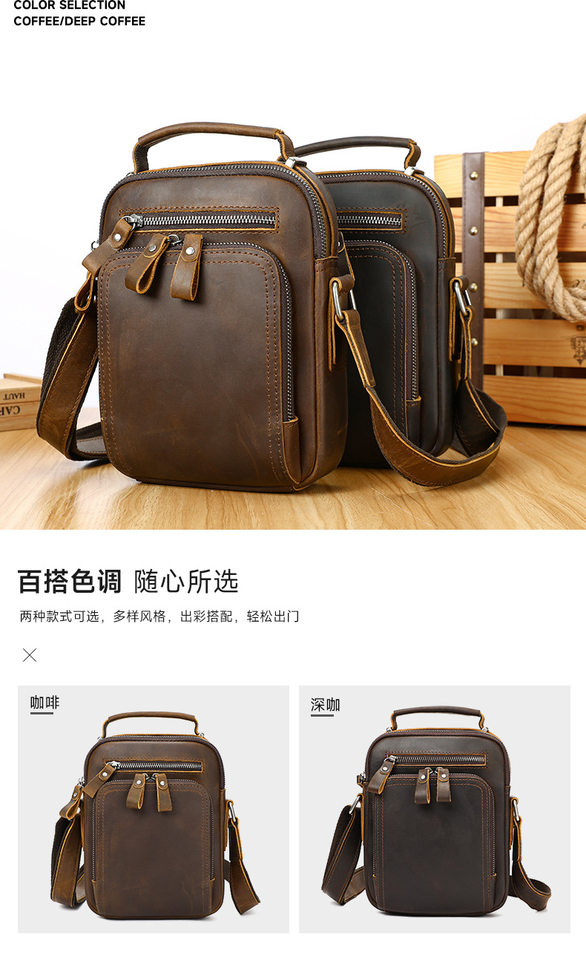 Túi đeo chéo nam da thật da ngựa điên phong cách retro, túi đeo vai đựng vừa máy tính bảng 8 inch — 1323 màu nâu, 1323cà phê, 6097 cà phê đen, 6097 màu nâu chi tiết 72