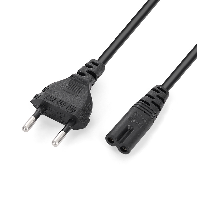 Comercio exterior transfronterizo enchufe de línea de alimentación estándar europeo de 8 caracteres 1.5m cable de enchufe estándar europeo de 8 caracteres cable de alimentación