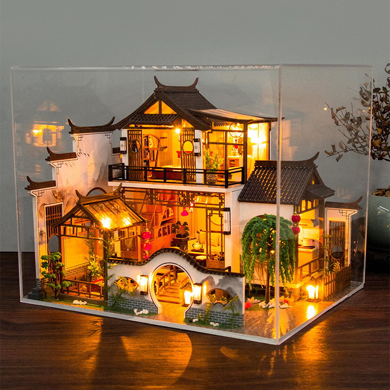 弘達diy小屋古風詩情画意木造の手作り建築は大型別荘の創意玩具を飾って贈り物をします。|undefined