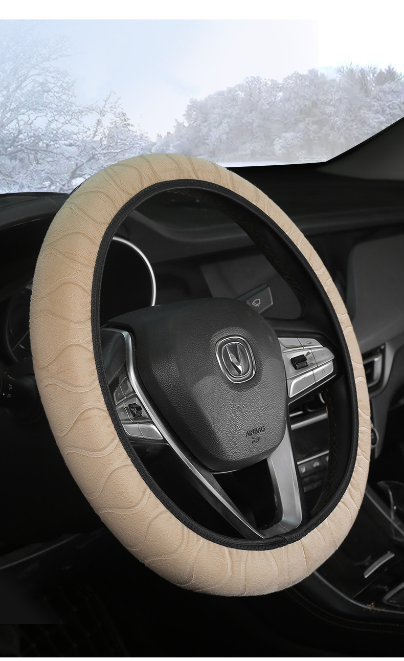 New car steering wheel cover without inner ring winter short plush warm non-slip short plush handle cover Choice