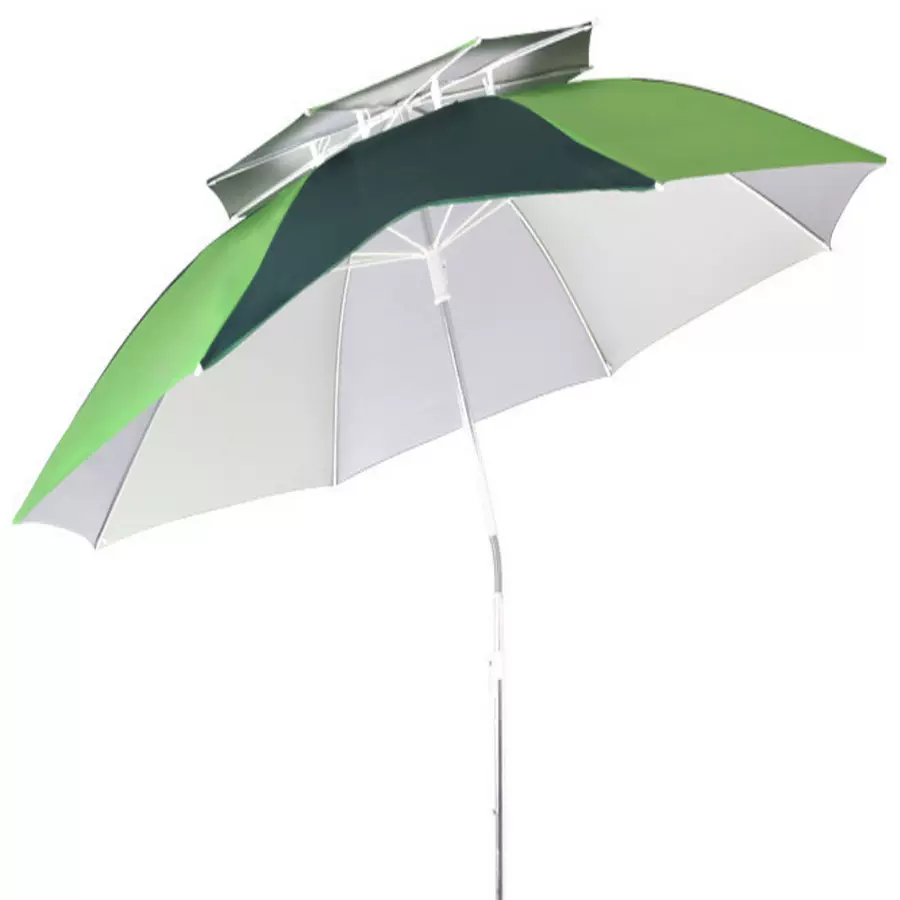 批发2.2米双层万向纤维骨铝合金钓鱼伞超强防晒防雨钓鱼伞可印