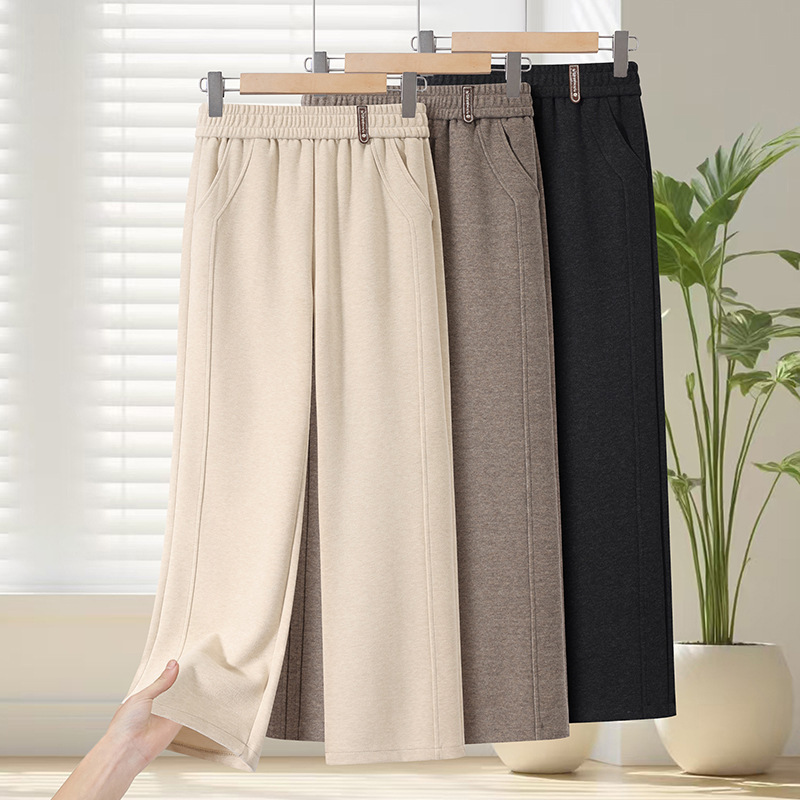Elastic straight-leg mom pants, spring and autumn style, loose fit, plus size, stretchy, casual pants for middle-aged women, versatile, high-end women's pants Elastic straight-leg mom pants, spring and autumn style, loose fit, plus size, stretchy, casual pants for middle-aged women, versatile, high-end women's pants