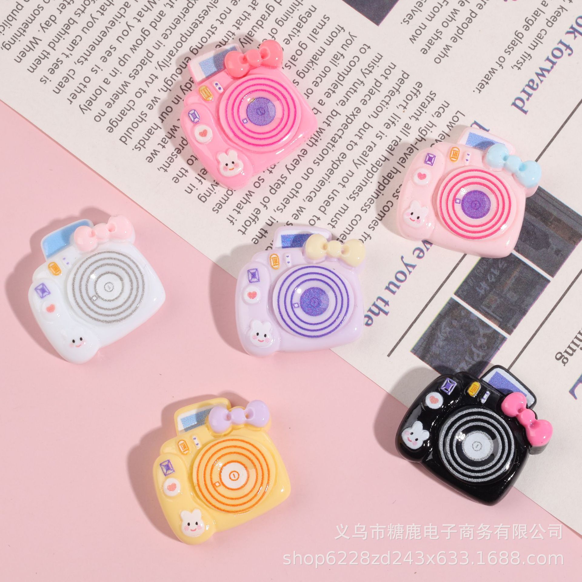 Cartoon Bow Camera Glossy Resin Accessories Cream Glue DIY Keychain Mobile Phone Chain Hair Accessories Hairpin Material