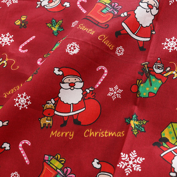 Bajo diseño MOQ 100% algodón tela impresa de tela de patrón de Navidad impresa