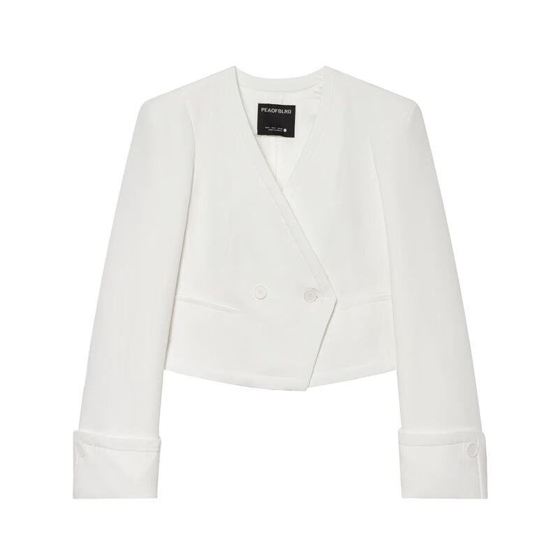 Cross-Border Wholesale Women's New Style V-Neck Double-Breasted Short Slim-Fit Blazer 2794519 Cross-Border Wholesale Women's New Style V-Neck Double-Breasted Short Slim-Fit Blazer 2794519