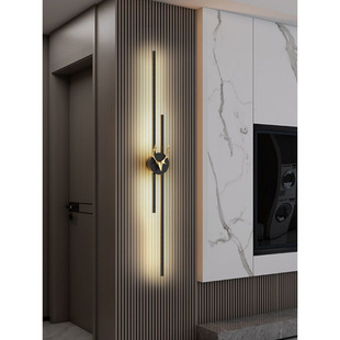 Simple modern minimalist long living room grille lamp bedroom bedside wall lamp hotel aisle sofa background wall lamp