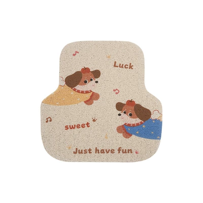 Universal Foot Pad, Cartoon Car Floor Mats - apple-puppy-foot-pad-behind