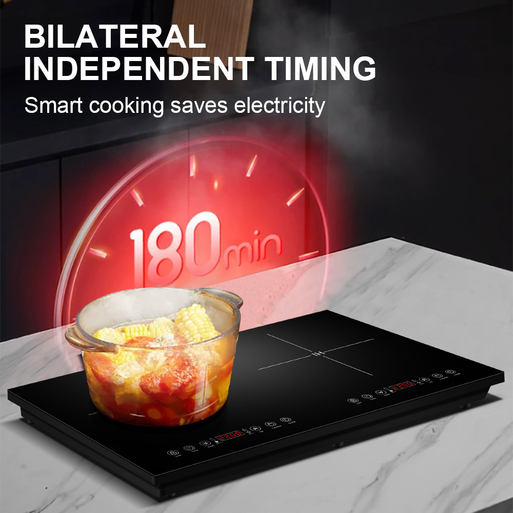 Cocina de Inducción Integrada de Doble Hornilla para Uso Doméstico, Nueva Cocina Eléctrica de Cerámica de Doble Cabezal, Estándar Estadounidense para Exportación, 110v