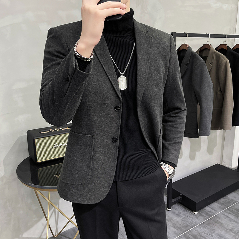 2022 Spring new pattern men's wear man 's suit coat Korean Edition Youth business affairs leisure time Solid Simplicity Self cultivation suit
