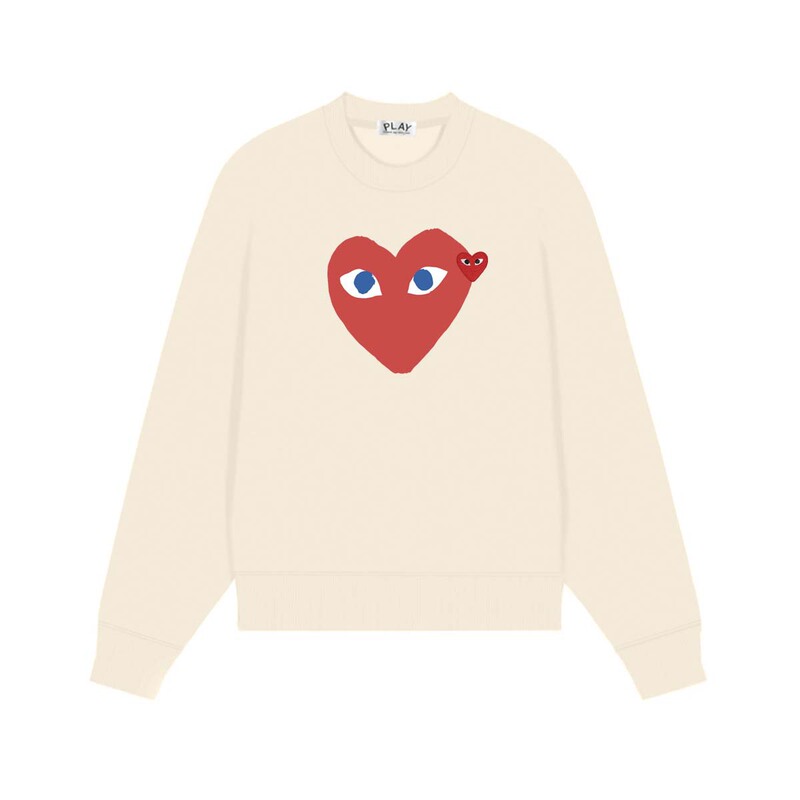 Comme des Garcons川久PLAY刺绣爱心秋冬季长袖圆领毛圈卫衣 男女|undefined