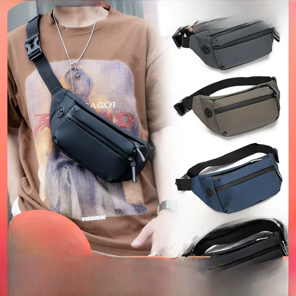 Waterproof Mobile Phone Pu Waist Bag Casual Outdoor Sports Shoulder Bag Crossbody Bag Men's Bag Amazon Men's Large Capacity Wholesale