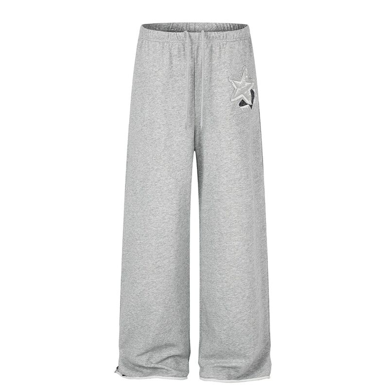 C1009 High Street Retro Everyday Versatile Unisex High-End Patchwork Embroidered Men's Loose Wide-Leg Casual Sweatpants C1009 High Street Retro Everyday Versatile Unisex High-End Patchwork Embroidered Men's Loose Wide-Leg Casual Sweatpants