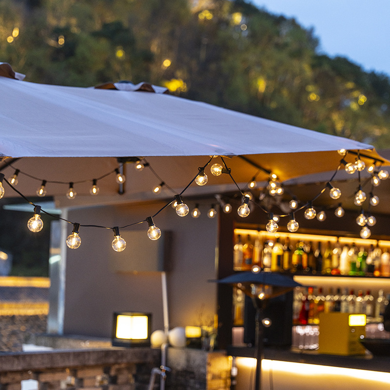 Guirnalda de Luces Solares G40 2025, Luces Decorativas para Exteriores, Guirnalda de Luces LED Inteligente a Prueba de Agua