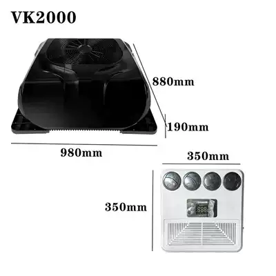 Automotive air conditioning on Cross-Border E-Commerce Platforms, for Truck - 24v-black-high-end-overhead-integrated-unit-for-light-trucks-vk-2000