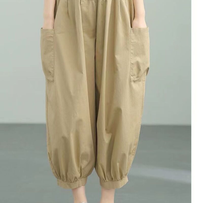 Popular Cropped Foot Bloomers Casual Loose Sports Women's Harlan plus size Slimming Summer New Trendy Pants