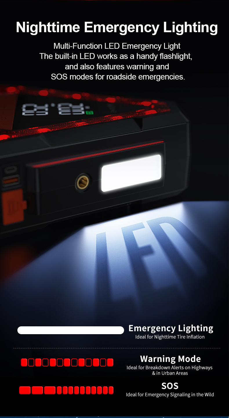 [N15] Cross-Border Car Emergency Starting Power Supply and Air Pump All-In-One Portable Battery Jump Starter