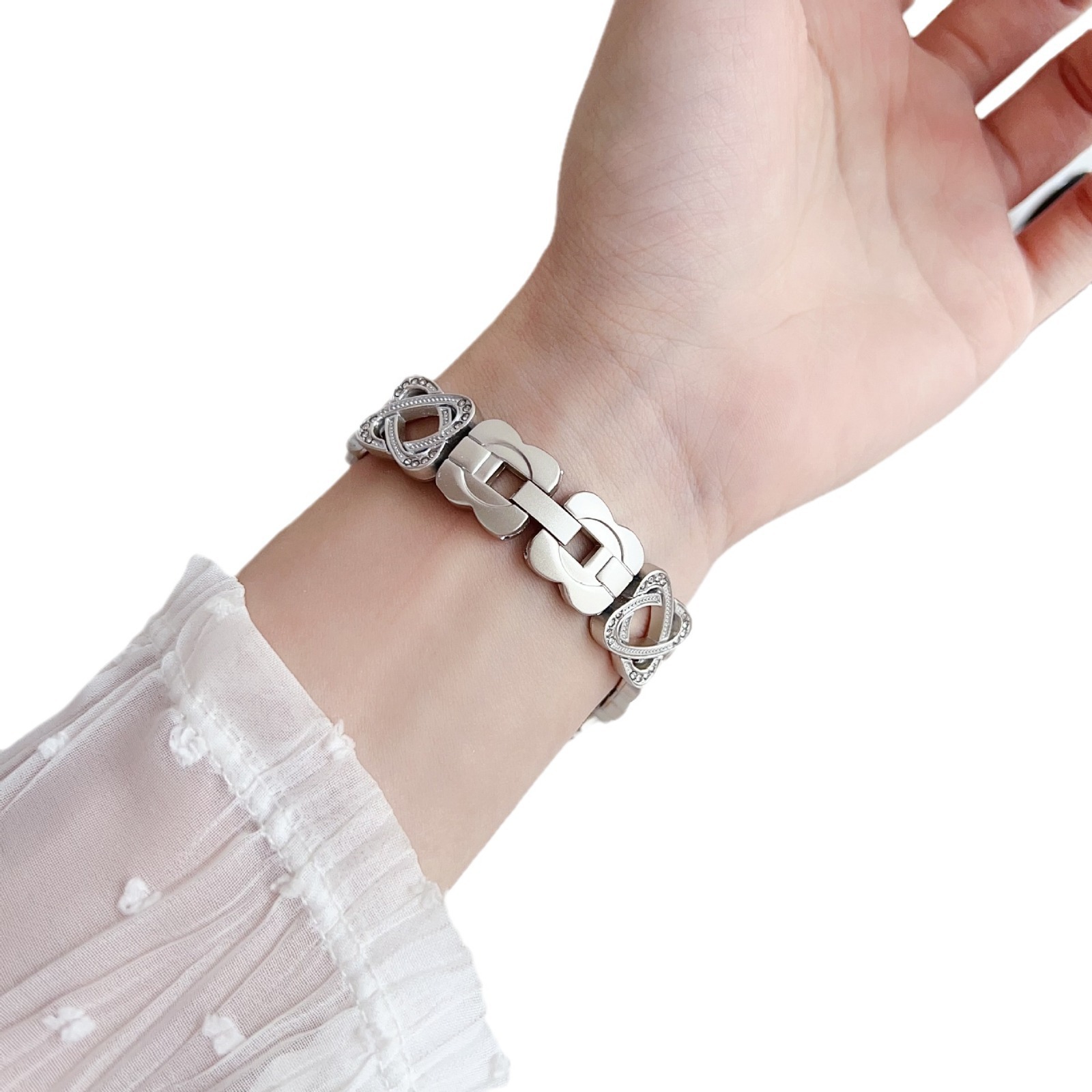 Para Apple 6789 generación pulsera Apple watch SE diamantes correa de cadena de metal universal