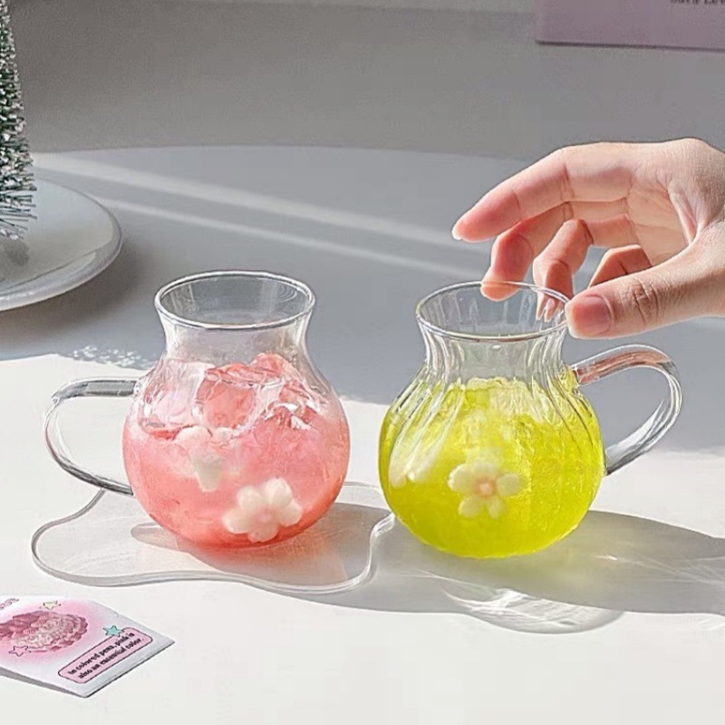 Ins simple vidrio de ventana creativo correa resistente al calor para la leche de jugo transparente taza de té de frutas taza de café americano hielo