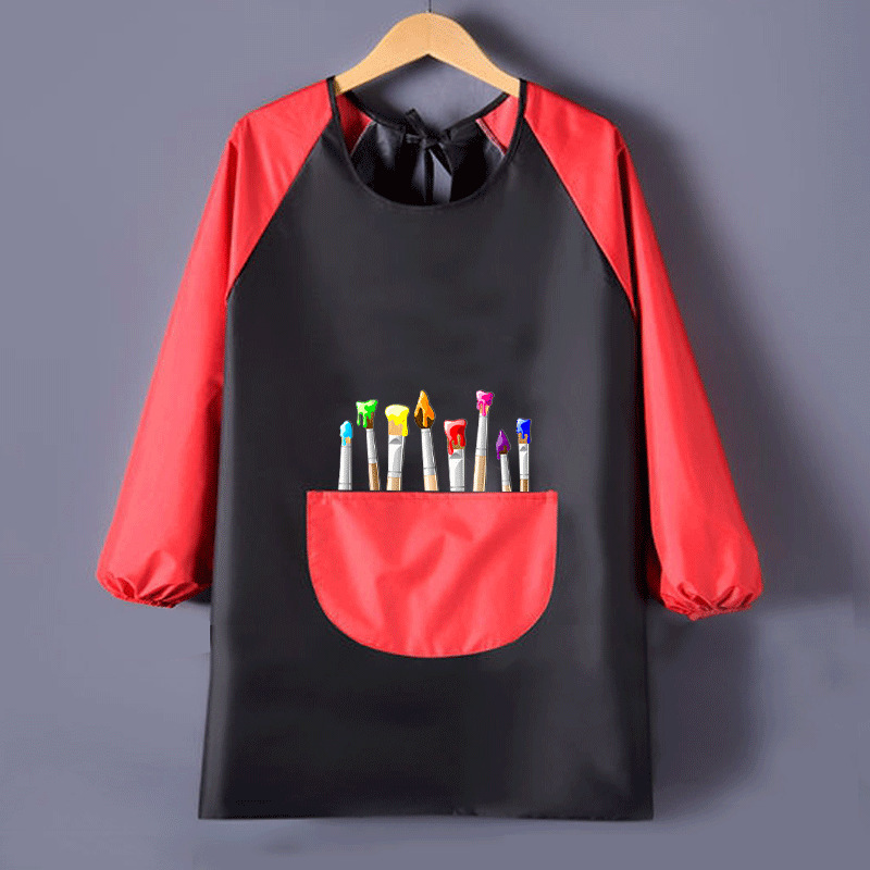 子供の絵の服のカバーの美術生の陶芸のエプロンの防水の防油の書道の小学生は毛筆の字を書きます。|undefined