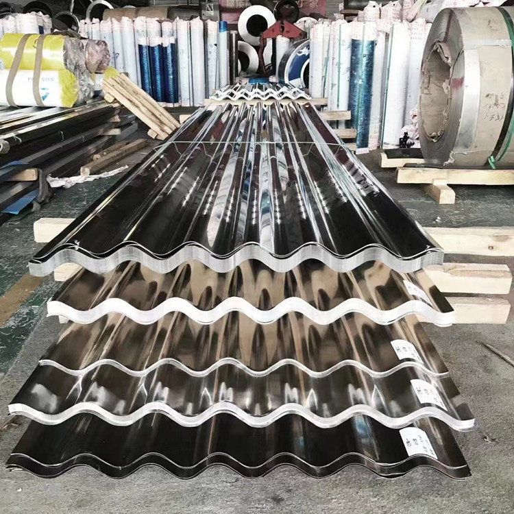 不锈钢板8K镜面304波浪板圆弧型波纹板0.5厚90公分宽2.44米长