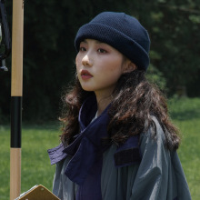 日系纯色瓜皮帽百搭街头潮牌韩版毛线帽嘻哈男女冷帽秋冬季针织帽