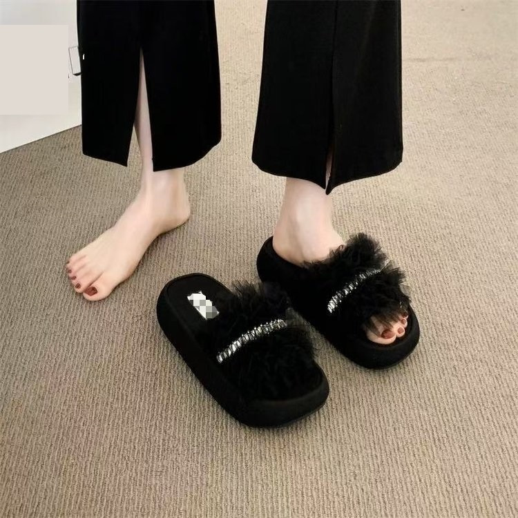 Zapatillas de malla de encaje para mujeres de verano nueva moda versátil muffin base casual ligera y cómoda zapatillas frías