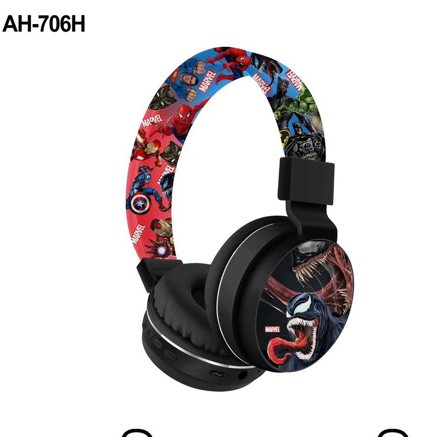 AH - 706H Spiderman auriculares de dibujos animados estudiantes lindos dibujos animados inalámbricos inteligentes descomprimidos auriculares Bluetooth image 2