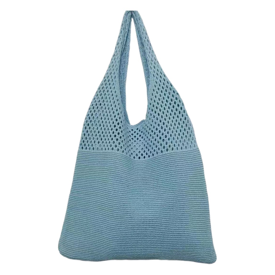 Estilo coreano chic simple retro hueco bolsa de punto bolsa de hombro bolso del chaleco de las mujeres Bolsa de Asas de Moda bolso del todo-fósforo
