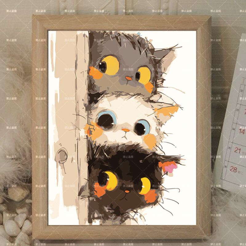 Cute Oil Painting Cat Healing High-Value Photo Frame Picture Frame Desktop Decoration Bedroom Living Room Entrance Decorative Painting Cute Oil Painting Cat Healing High-Value Photo Frame Picture Frame Desktop Decoration Bedroom Living Room Entrance Decorative Painting