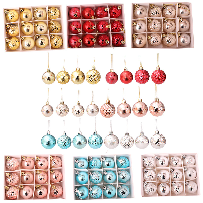 Cross-border wholesale 5cm 12PCS Christmas ball set Christmas gifts Christmas tree decoration props Christmas balls