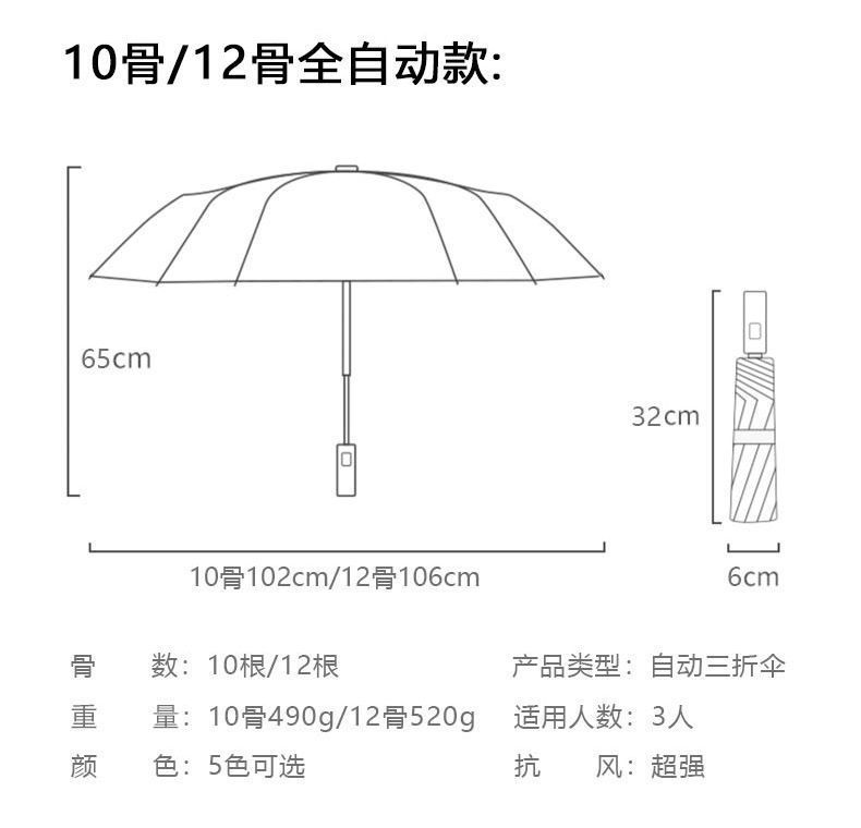 UV全自动雨伞批发印刷logo商务广告伞防晒防紫外线遮阳伞折叠阳伞详情10