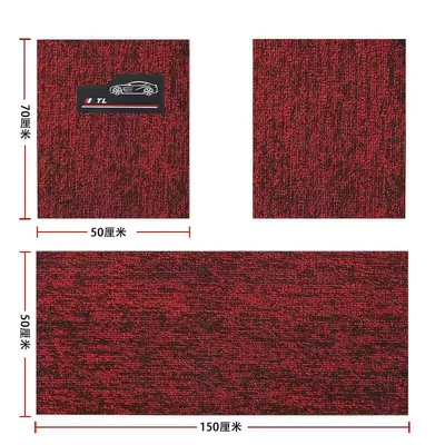 Universal Foot Pad, Universal Easy-To-Clean Car Mats, Carpet-Type - black-and-red-front-5070-rear-50150-snowy-3-piece-set