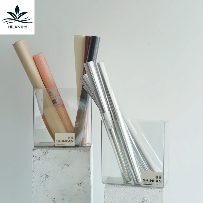 Montado en la pared transparente de acrílico de La Flor de embalaje de papel de almacenamiento de cubo de exhibición de la flor caja de almacenamiento de la floristería suministros materiales