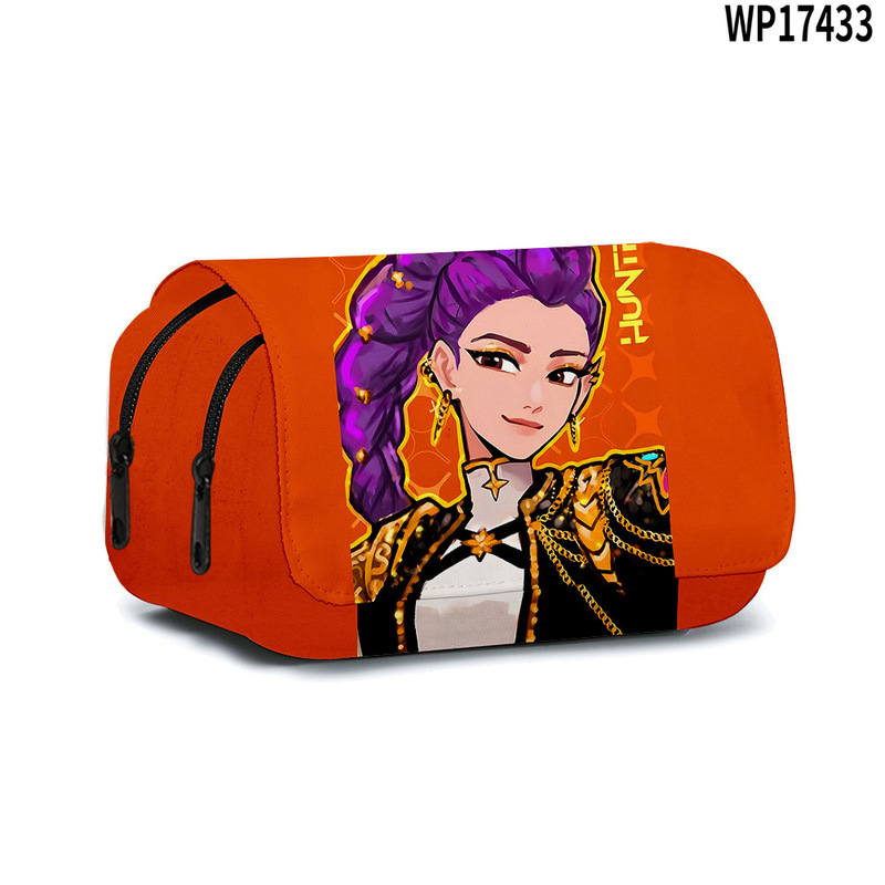 3D新品跨境电影  K-POP 猎魔女团双层翻盖笔袋儿童文具|undefined