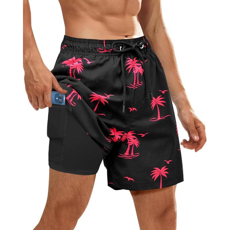 N2210 Dropshipping Aliexpress Amazon Cross-Border New Swimming Trunks Men's Swimming Trunks (with Compression Lining