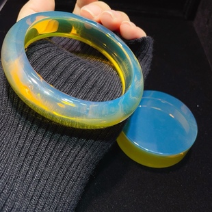 No. 61 Natural Mexico Lanper High Blue Water Purification Boutique Bracelet Shape Thick and Full Collection Wear High Goods