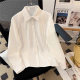 White Shirt 2025 Spring JK Long Sleeve Original College Uniform Basic Organ Top Exquisite Cardigan Short Shirt