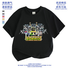 New ZOONOMALY Unisex Children's Top Deformed Zoo Animal Short-Sleeve T-Shirt Pure Cotton Student Trendy Summer Clothing