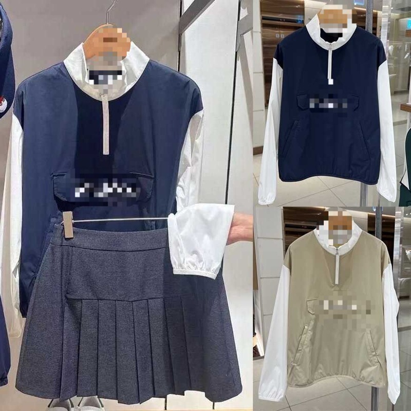 26 New Korean Style Golf Clothing for Women, Cool and Lightweight, Sun Protection and Rainproof Casual Jacket, Khaki and Blue 26 New Korean Style Golf Clothing for Women, Cool and Lightweight, Sun Protection and Rainproof Casual Jacket, Khaki and Blue