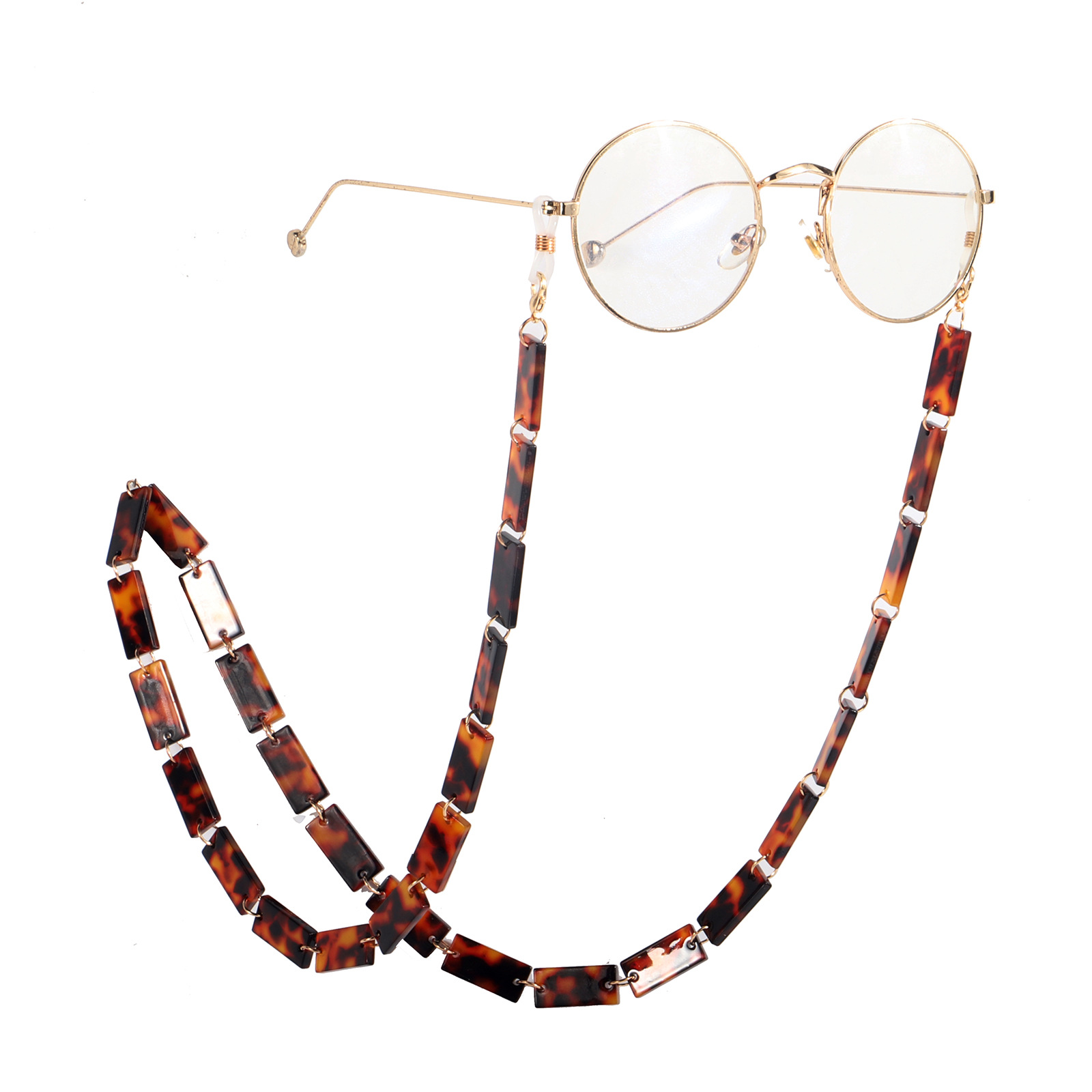 Wholesale Fashion Leopard Print Two-color Acetate Acrylic Glasses Chain display picture 1