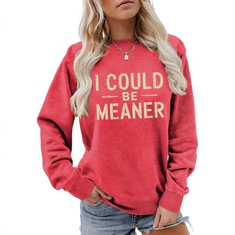 女式长袖衫3d印花运动衫套头连帽衫圆领长袖字母印花卫衣