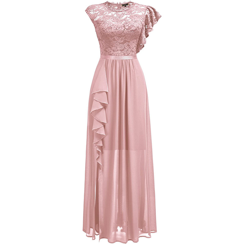 Cross-border Independent Site Party Women's Long Dress, Popular Lace Bridesmaid Evening Gown_ecoleips.com