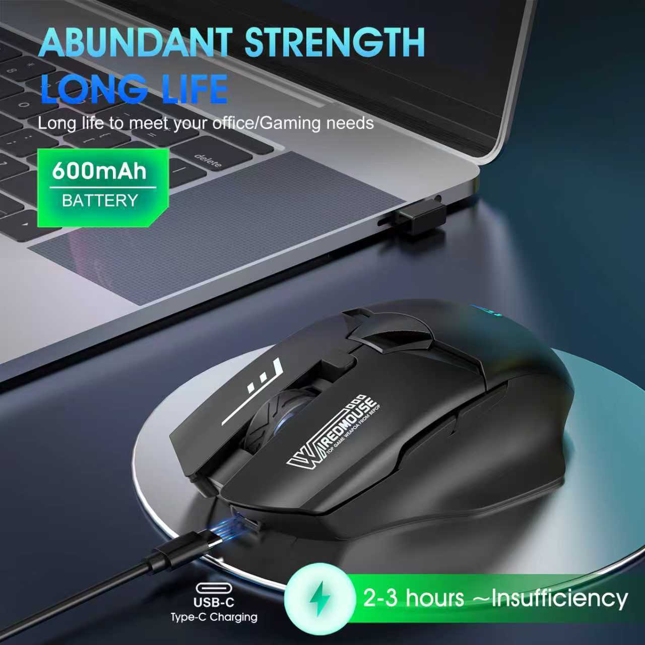 Wireless Bluetooth Dual-Mode-Maus mit Ladefunktion, leise, Gaming, intelligente Bildschirmanzeige, Computer-Monitor-Maus für grenzüberschreitenden Handel