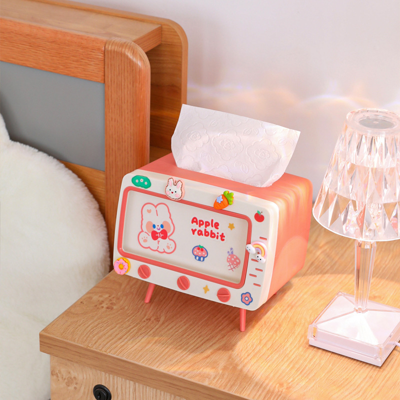 Dibujos animados TV caja de pañuelos teléfono móvil titular hogar multifuncional creativo lindo tejido caja estudiante dormitorio Escritorio