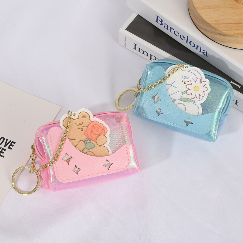 2022 New Cartoon Card Coin Purse Jelly Color Transparent Storage Bag Wallet Wholesale display picture 3