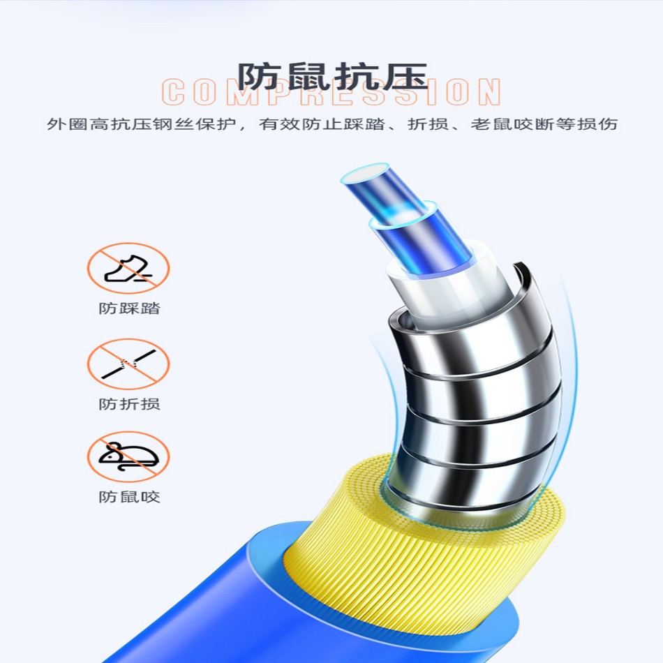 爱慕森铠装抗压光纤跳线  防鼠咬光纤跳线   防老鼠质量稳定价格