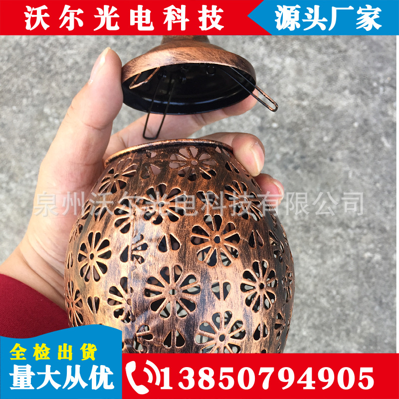 热销亚马逊LED现货 摩洛哥水滴吊灯户外庭院装饰景观灯镂空挂树灯